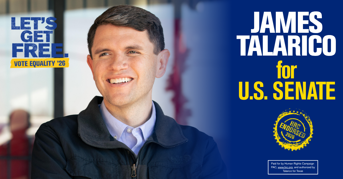 Human Rights Campaign PAC Endorses James Talarico for U.S. Senate