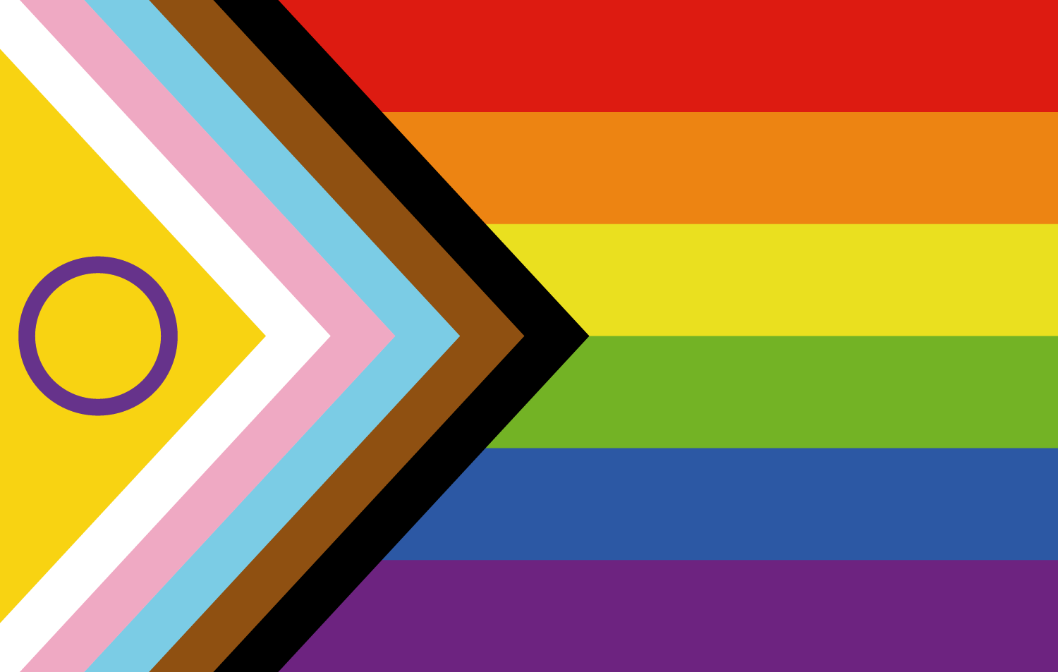 Inclusive LGBTQ pride flag representing diverse identities within the community